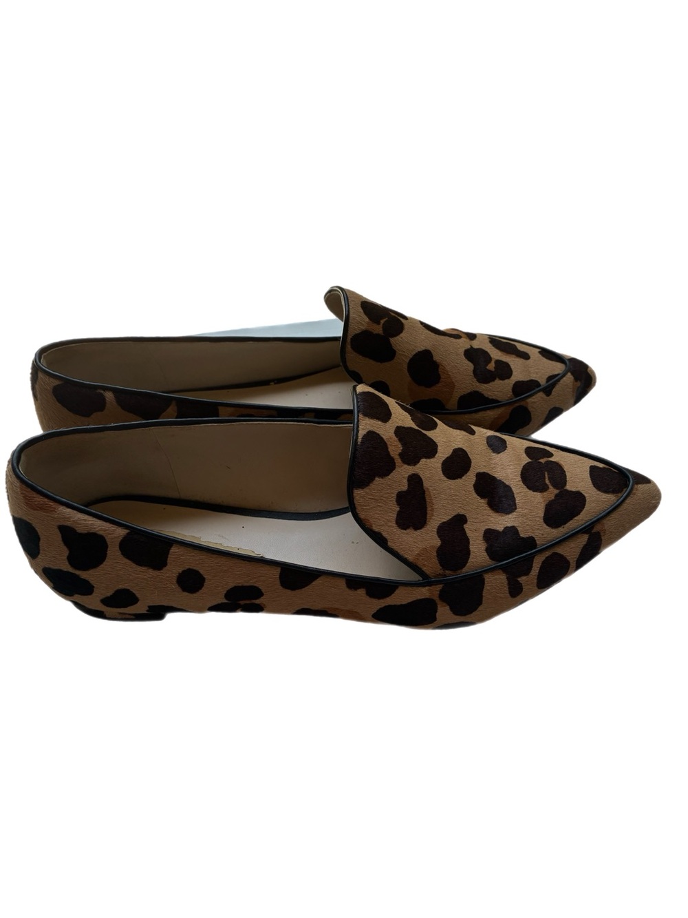 Cole Haan Leopard Print Pointed Toe Loafers - Tan & Black - Picture 2 of 6